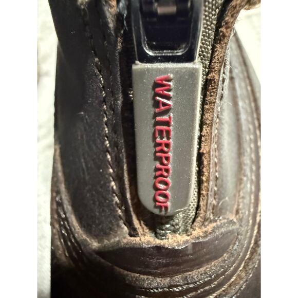 Clarks Muckers Zip Up Shoes Leather Rain Boots Ruck Womens Sz 5.5 EU 35.5 Brown - Picture 10 of 10